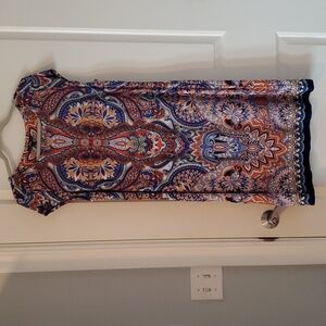 R &K multi color dress, cap sleeves,  sx XL